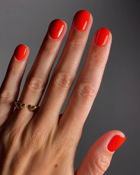 orangered nails by matejanova